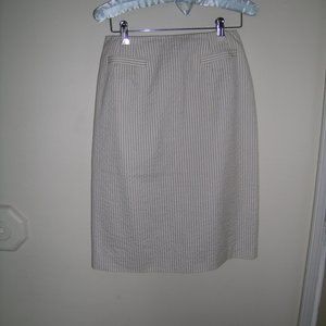 Talbots Striped Black Cream Gold  Pencil Skirt